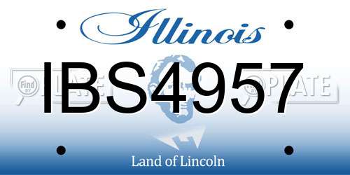 IBS4957 Illinois License Plate