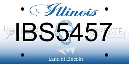 IBS5457 Illinois License Plate