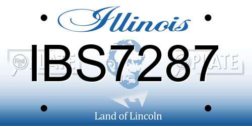 IBS7287 Illinois License Plate