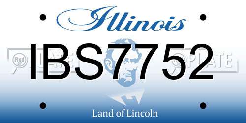 IBS7752 Illinois License Plate