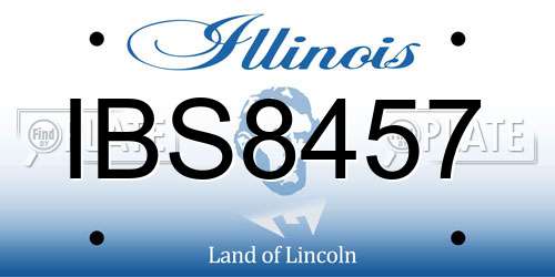 IBS8457 Illinois License Plate