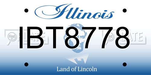 IBT8778 Illinois License Plate