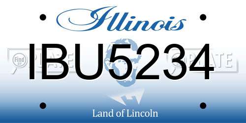 IBU5234 Illinois License Plate