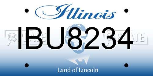 IBU8234 Illinois License Plate