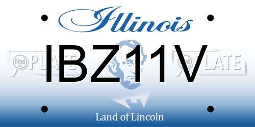 IBZ11V Illinois License Plate