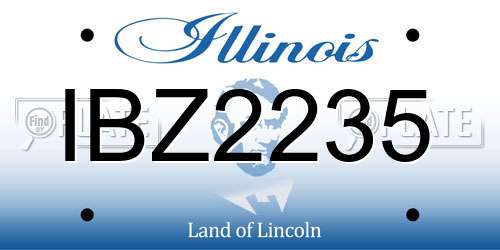 IBZ2235 Illinois License Plate