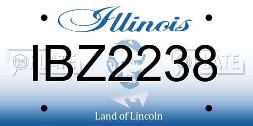 IBZ2238 Illinois License Plate