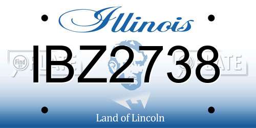 IBZ2738 Illinois License Plate