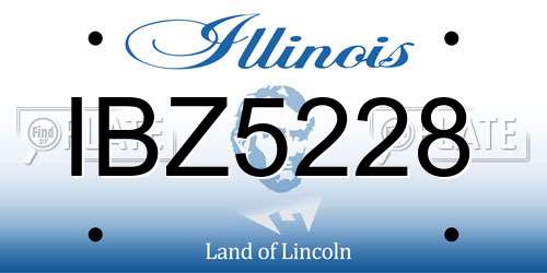 IBZ5228 Illinois License Plate