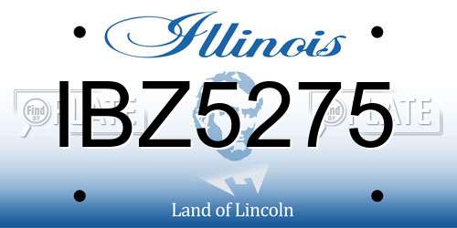 IBZ5275 Illinois License Plate
