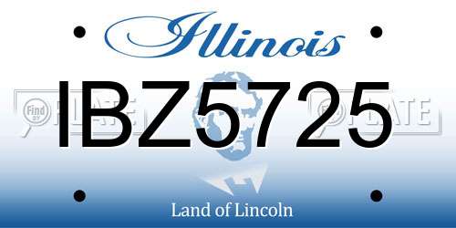 IBZ5725 Illinois License Plate