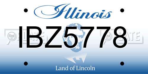 IBZ5778 Illinois License Plate