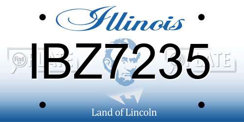 IBZ7235 Illinois License Plate