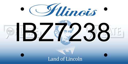 IBZ7238 Illinois License Plate