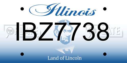 IBZ7738 Illinois License Plate