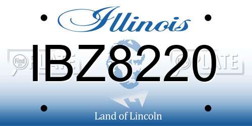 IBZ8220 Illinois License Plate