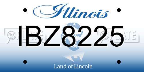 IBZ8225 Illinois License Plate