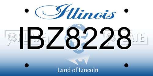 IBZ8228 Illinois License Plate