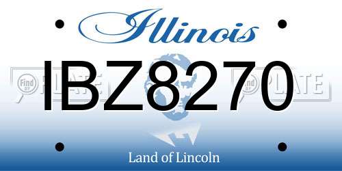 IBZ8270 Illinois License Plate