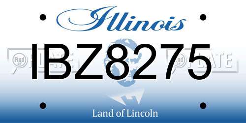 IBZ8275 Illinois License Plate