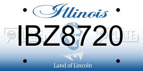 IBZ8720 Illinois License Plate