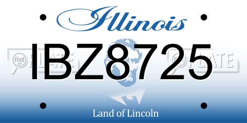IBZ8725 Illinois License Plate