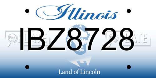 IBZ8728 Illinois License Plate