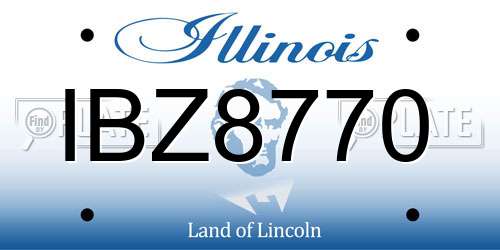 IBZ8770 Illinois License Plate