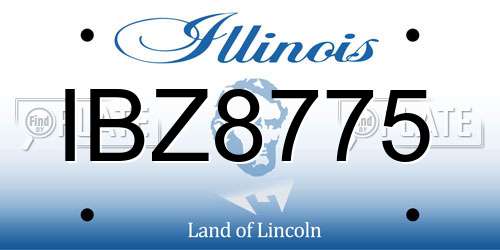 IBZ8775 Illinois License Plate