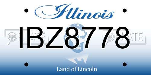IBZ8778 Illinois License Plate