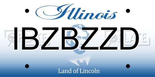 IBZBZZD Illinois License Plate
