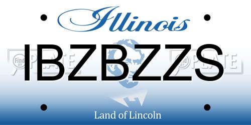 IBZBZZS Illinois License Plate