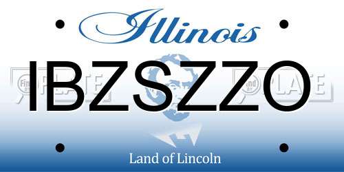 IBZSZZO Illinois License Plate