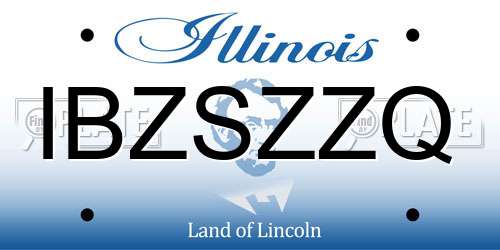 IBZSZZQ Illinois License Plate