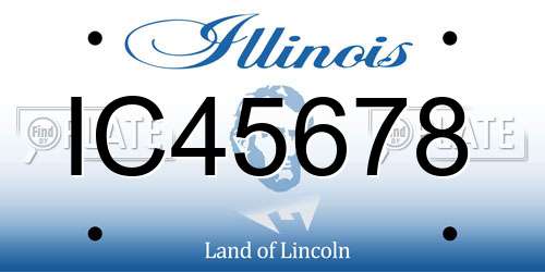 IC45678 Illinois License Plate