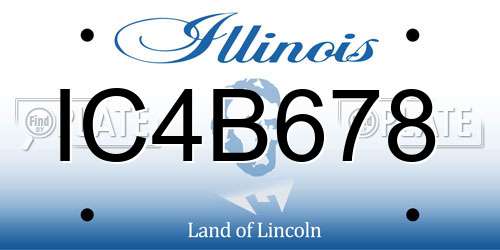IC4B678 Illinois License Plate