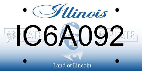 IC6A092 Illinois License Plate