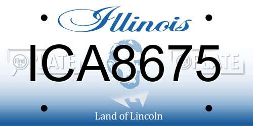 ICA8675 Illinois License Plate