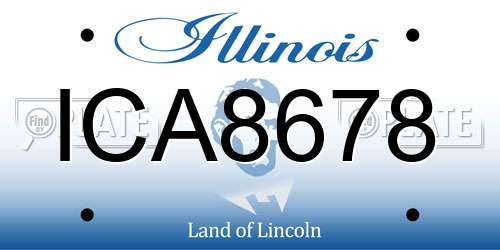 ICA8678 Illinois License Plate