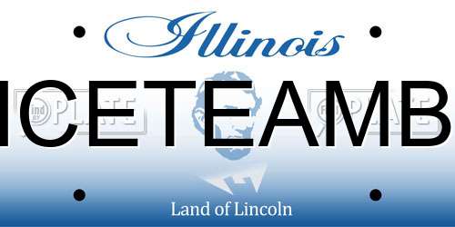 ICETEAMB Illinois License Plate