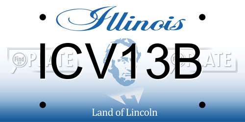 ICV13B Illinois License Plate