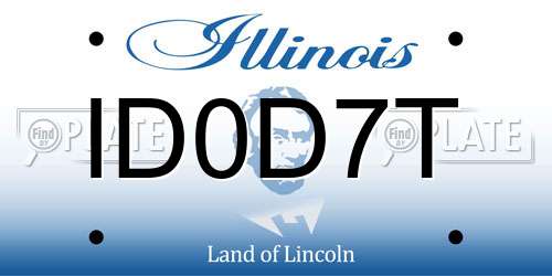ID0D7T Illinois License Plate