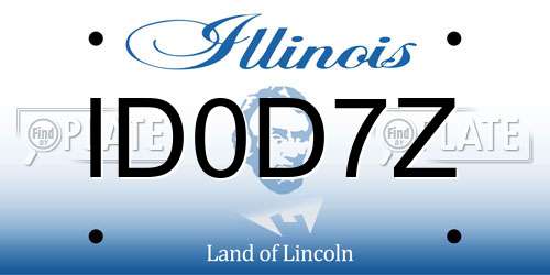 ID0D7Z Illinois License Plate