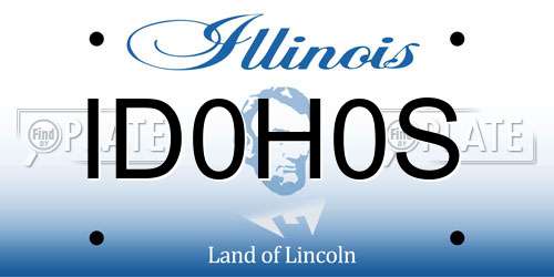 ID0H0S Illinois License Plate