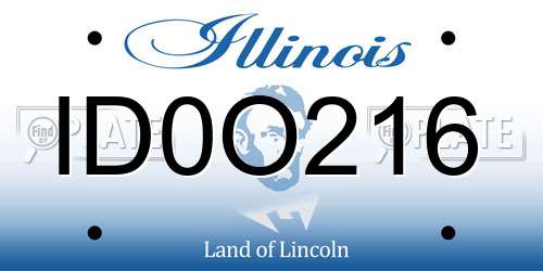 ID0O216 Illinois License Plate
