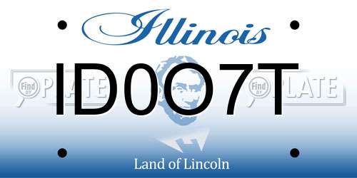 ID0O7T Illinois License Plate