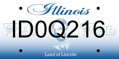 ID0Q216 Illinois License Plate