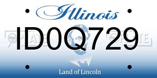 ID0Q729 Illinois License Plate