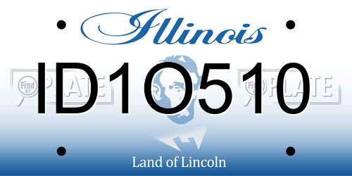 ID1O510 Illinois License Plate