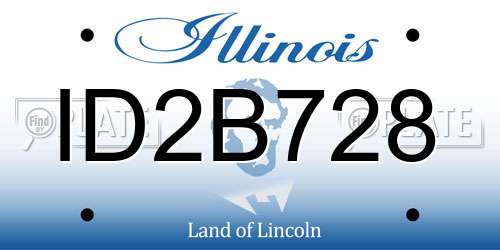 ID2B728 Illinois License Plate
